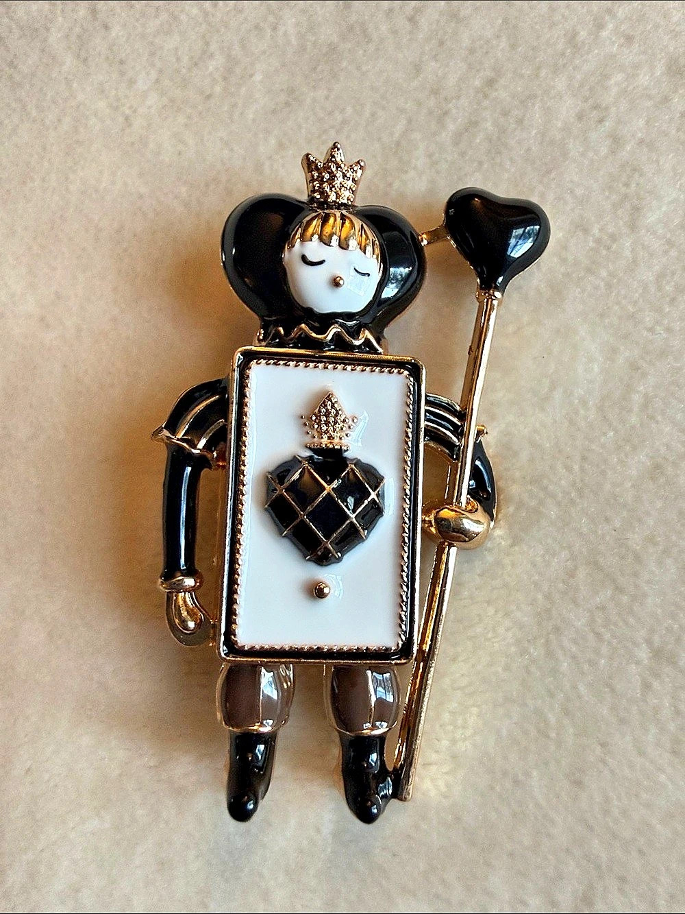 Black & Gold Novelty Brooch Like New